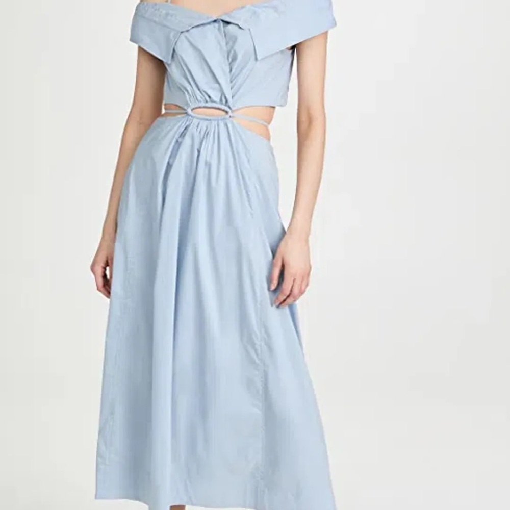 Jonathan Simkhai Light Blue Cutout Midi Dress - Picture 2 of 13
